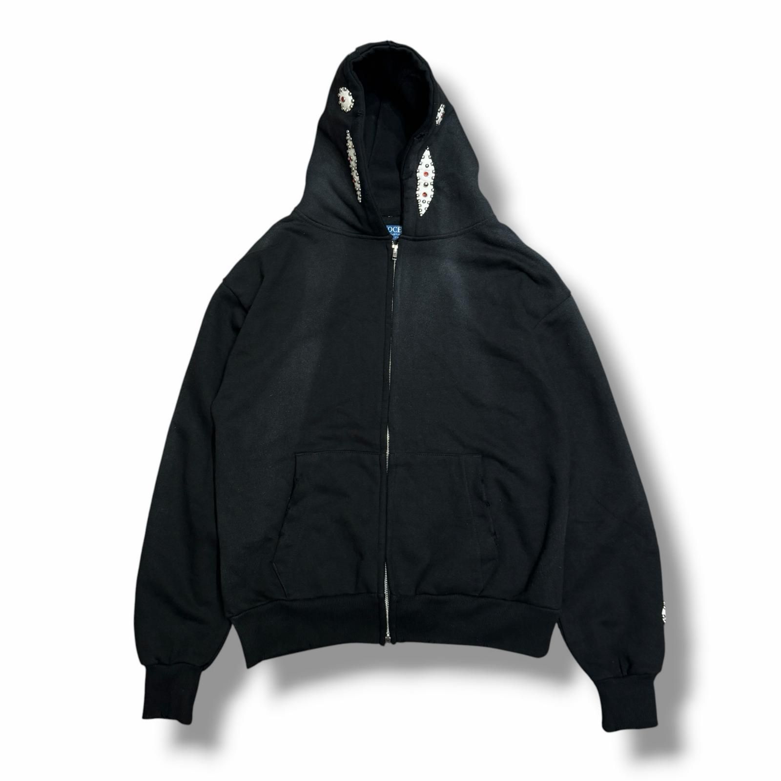 INNOCENCE NYC 26SS Studs Zip Hoodie スタッズジップフーディー パーカー イノセンス ニューヨーク ブラック M （16364M）
