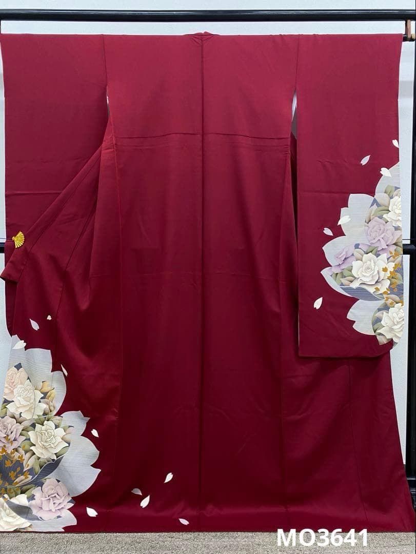 振袖 金彩 グリッター箔 薔薇 桜 身丈171cm 撥水加工済 MO3641