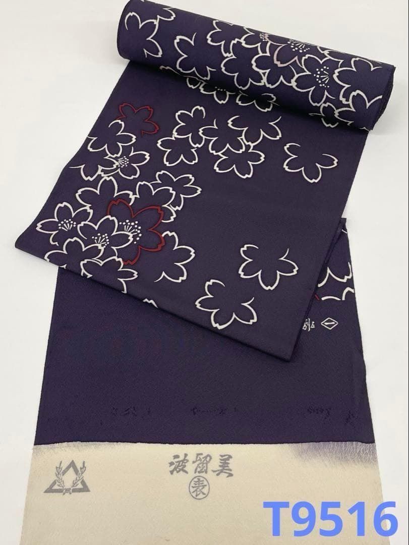 小紋 桜尽くし 正絹 反物 T9516