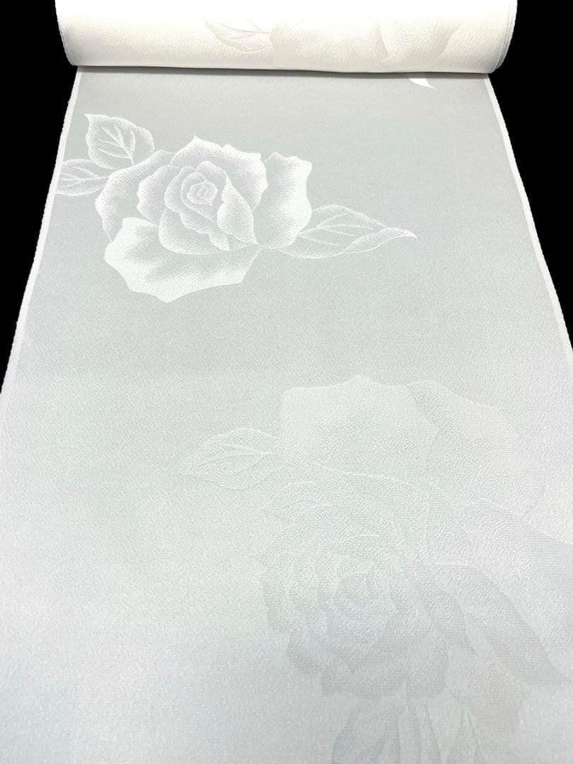 白生地 紋意匠 薔薇文様 着尺 正絹 反物 FU069 - メルカリ