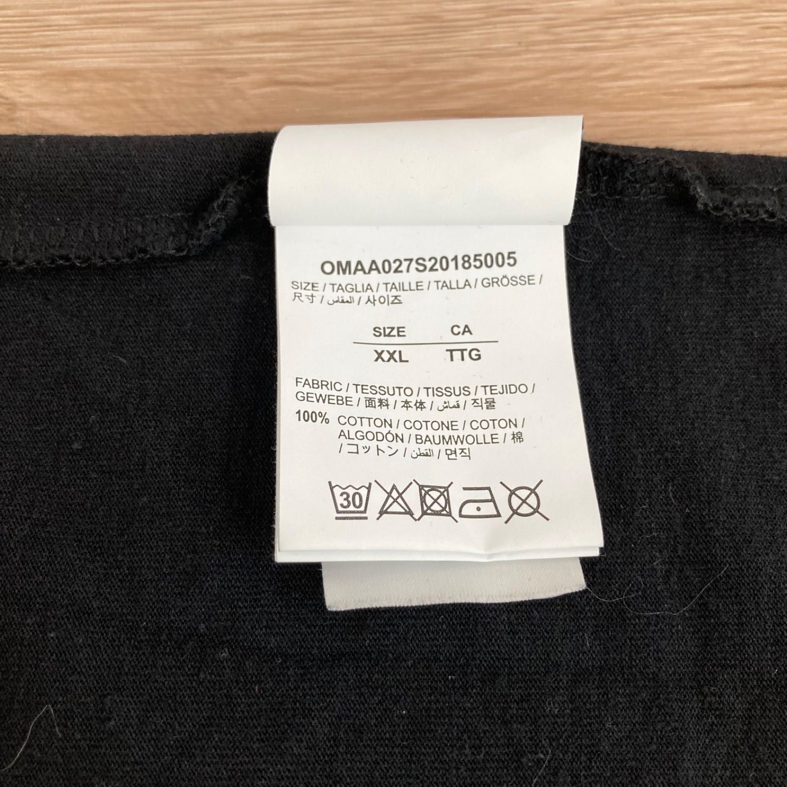 OFF-WHITE オフホワイト Tシャツ 半袖 ブラック センターロゴ XXL 
