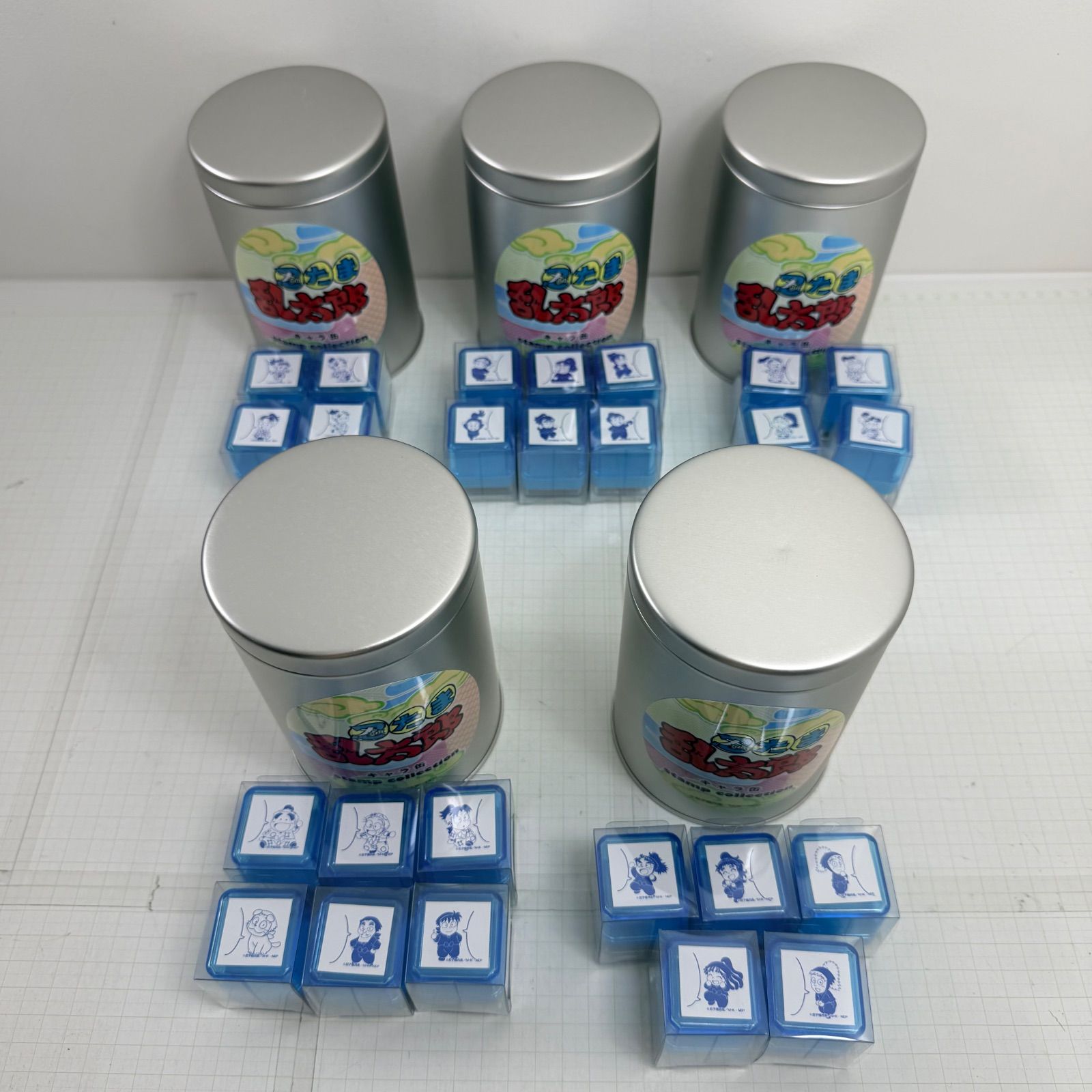 【瀬戸店】忍たま乱太郎 キャラ缶 stamp collection 缶5個・スタンプ25個セット【710-5980】