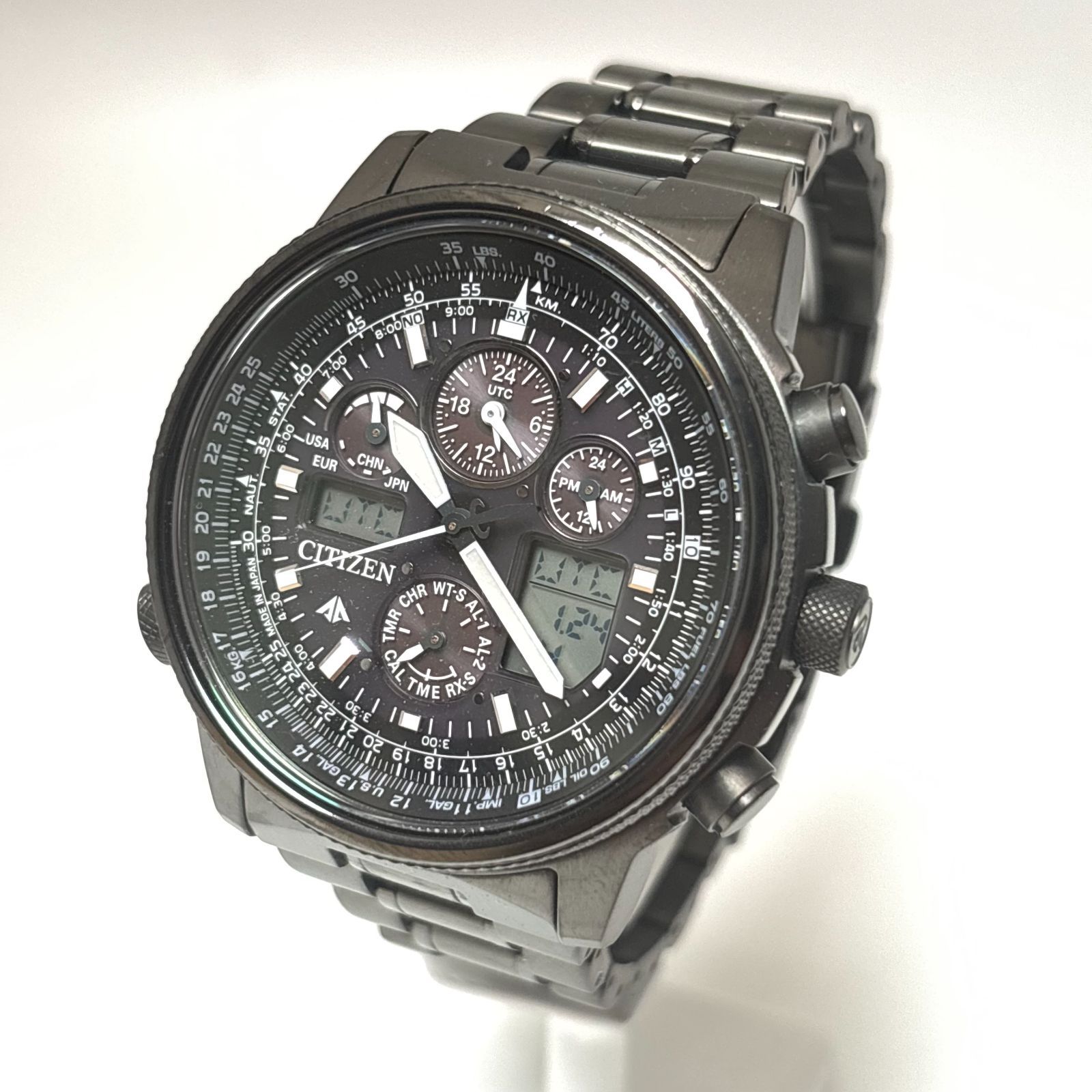 稼働品 シチズン CITIZEN JY8025-59E/U680-T019692 プロマスター スカイ クロノグラフ ソーラー電波 メンズ