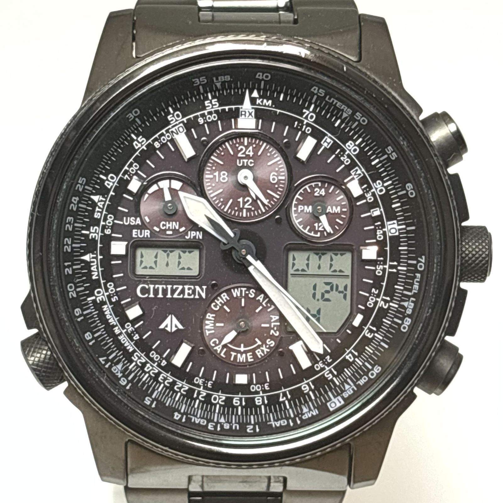 稼働品 シチズン CITIZEN JY8025-59E/U680-T019692 プロマスター スカイ クロノグラフ ソーラー電波 メンズ
