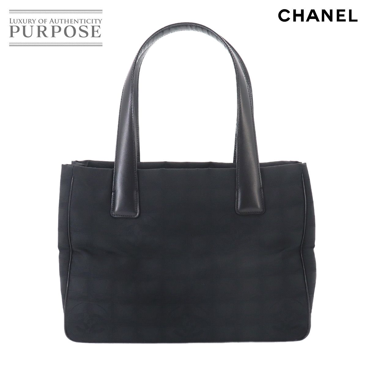未使用 展示品 シャネル CHANEL ニュートラベルライン トート PM バッグ ナイロンジャガード レザー ブラック A20457 90327177