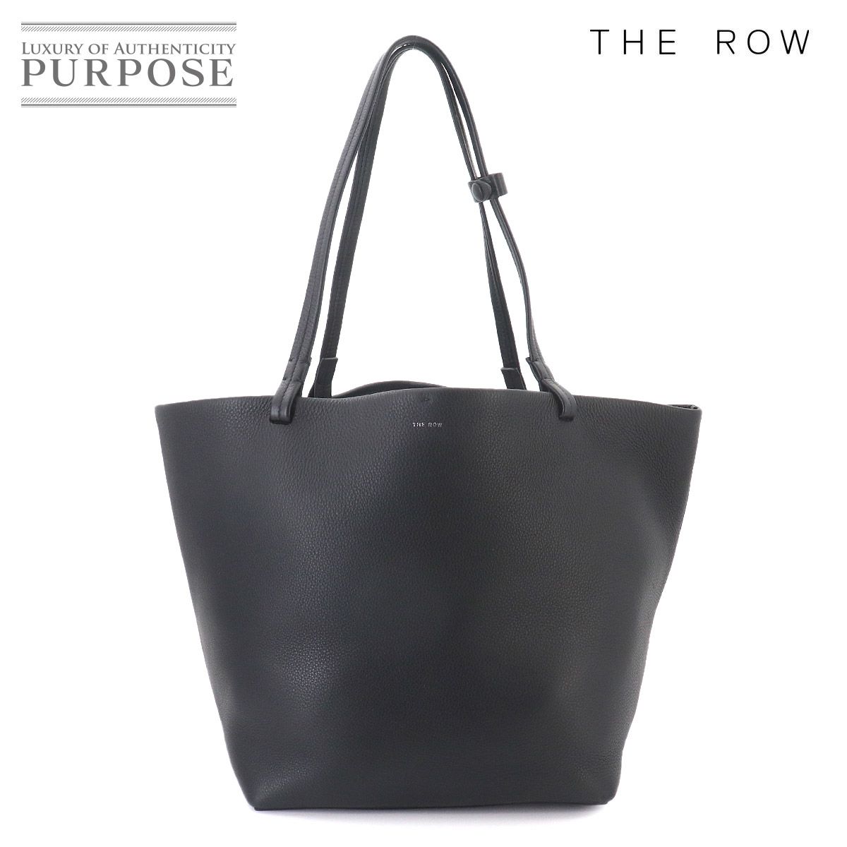 新品同様 ザ ロウ THE ROW パーク トート スリー トート バッグ レザー ブラック シルバー 金具 W1272L129 Park Tote Three 90327249