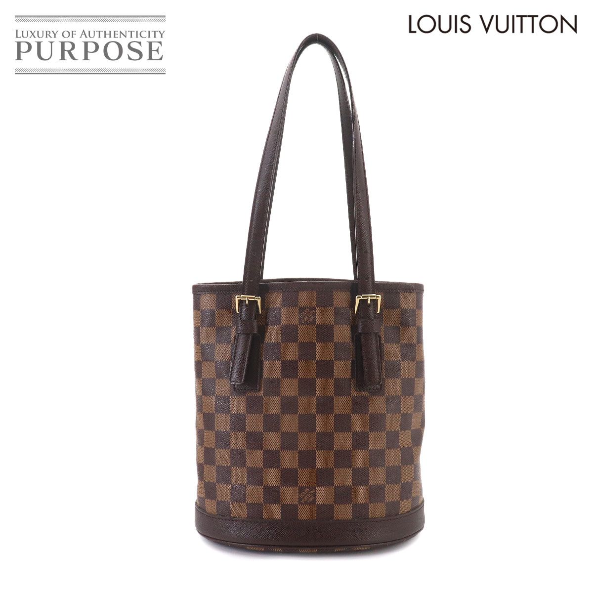 ルイ ヴィトン LOUIS VUITTON ダミエ マレ トート バッグ エベヌ N42240 ゴールド 金具 90327278