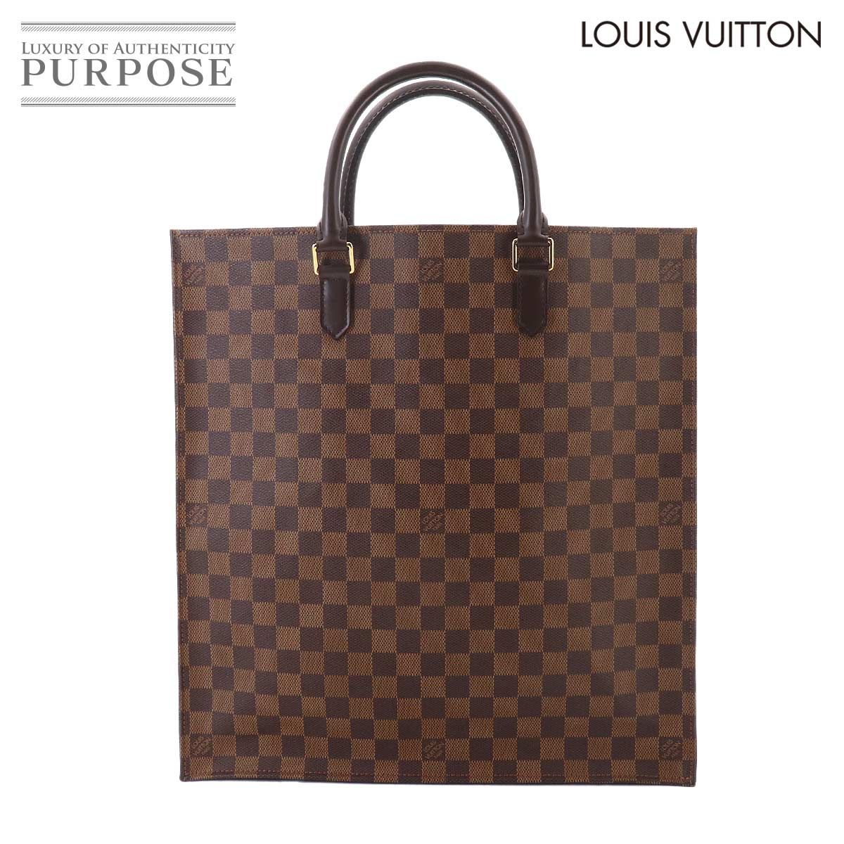 新品同様 ルイ ヴィトン LOUIS VUITTON ダミエ サック プラ　トート バッグ エベヌ ブラウン N51140 Sac Plat 90327287