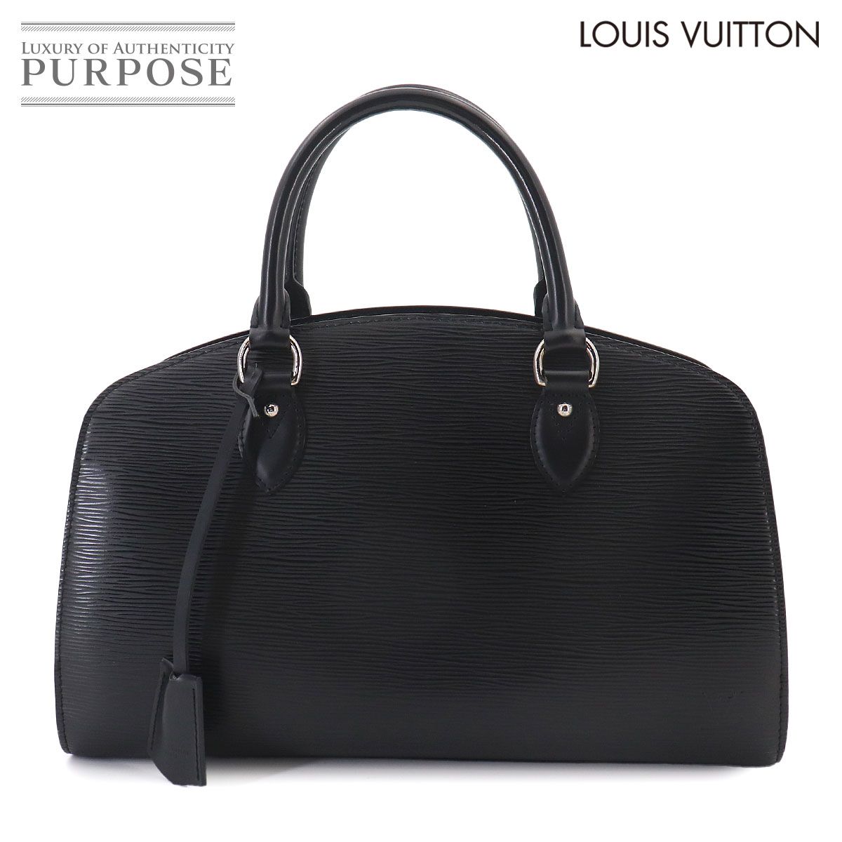 新品同様 ルイ ヴィトン LOUIS VUITTON エピ ポンヌフ PM ハンド バッグ レザー ノワール M59072 ゴールド 金具 Epi Pont Neuf 90329361
