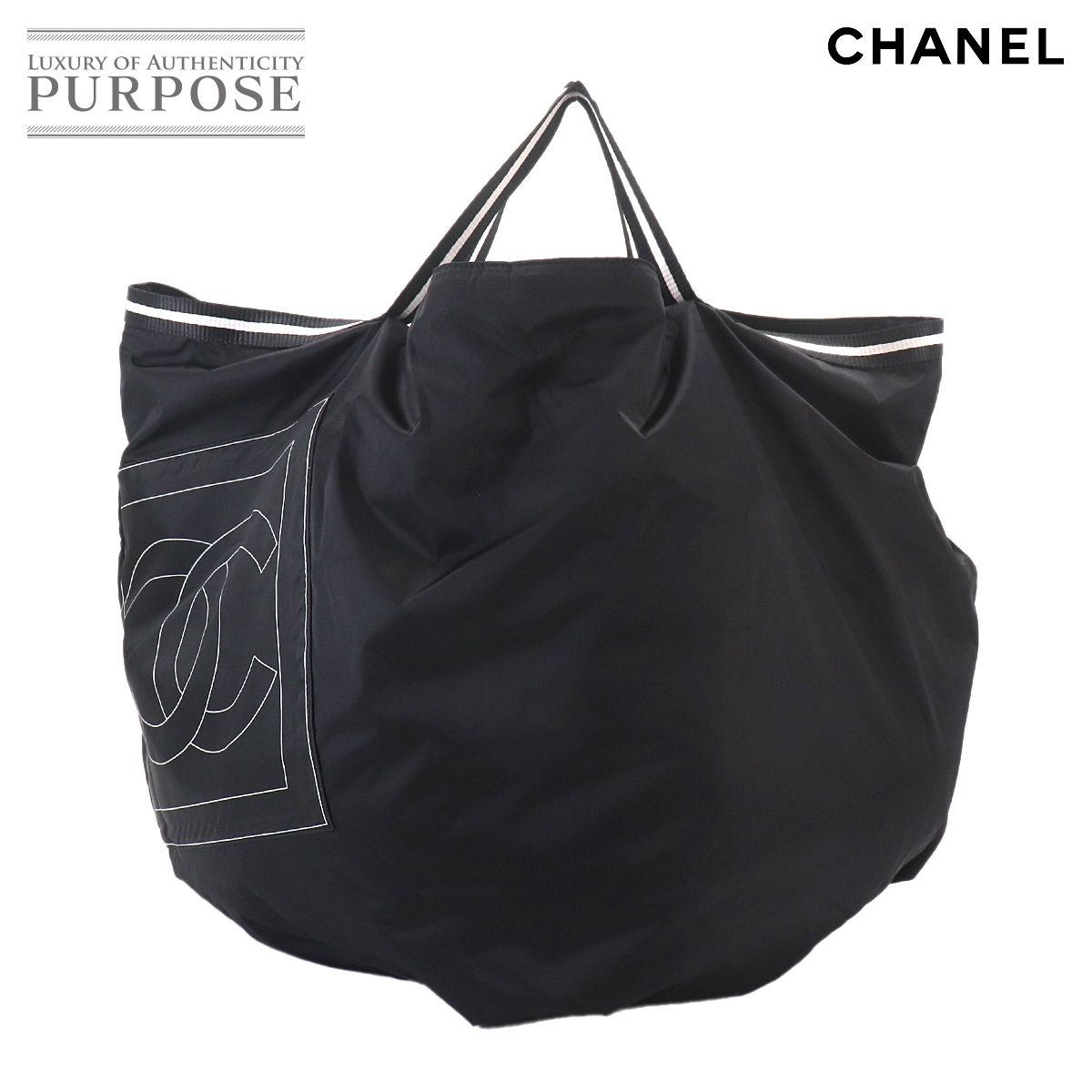 シャネル CHANEL スポーツライン トート バッグ ナイロン ブラック