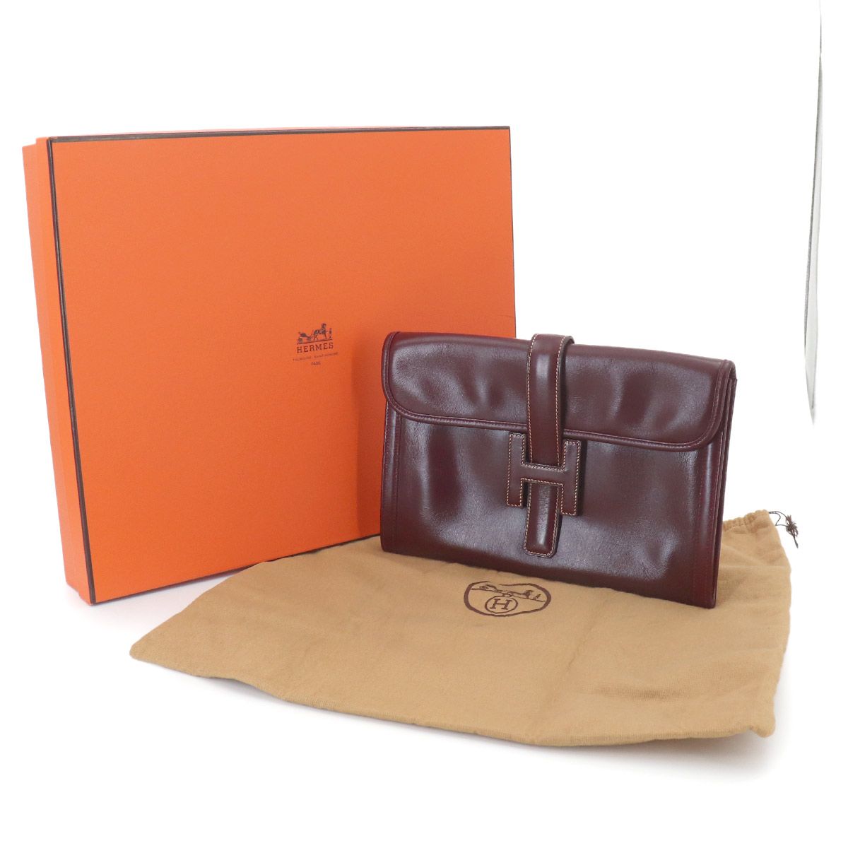 新品同様 エルメス HERMES ジジェ PM クラッチ バッグ ボックスカーフ