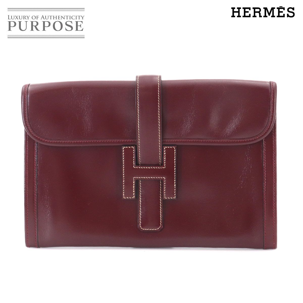 新品同様 エルメス HERMES ジジェ PM クラッチ バッグ ボックスカーフ