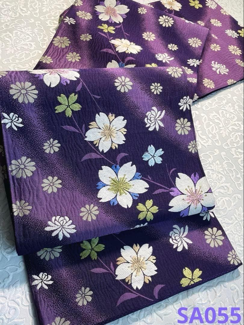 全通 袋帯 振袖用 桜 金糸 正絹 SA055
