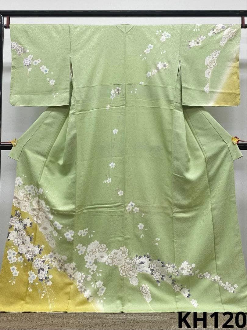 型友禅 訪問着 金彩 紋意匠 暈し染 桜 花文様 正絹 躾糸付き KH120