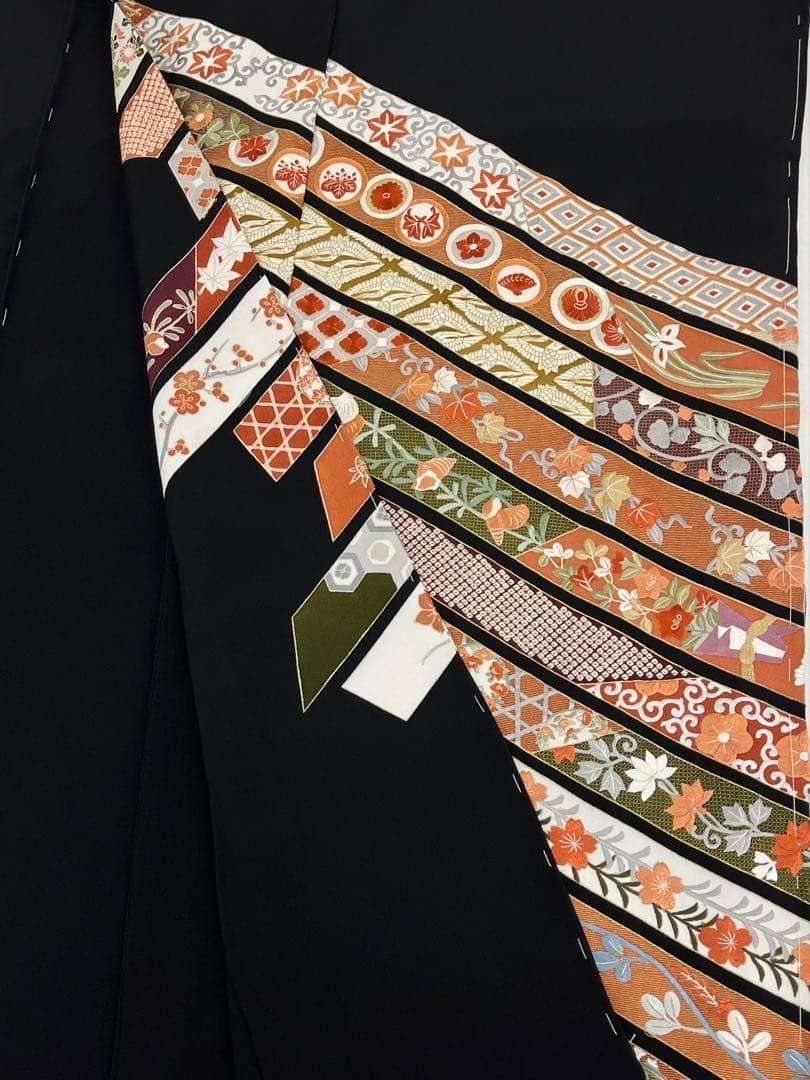 蘇州刺繍 黒留袖 仮絵羽 未仕立て品 正絹 八掛付き B028 - メルカリ