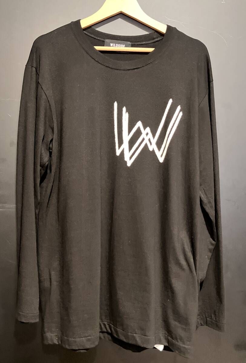 WILDSIDE YOHJI YAMAMOTO 長袖Tシャツ ブラック　Wロゴ　WS-T33-003 ワイルドサイド　ヨウジヤマモト