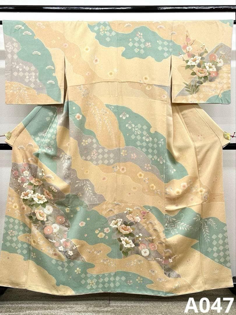 訪問着 金駒 金彩 四季の花々 正絹 ガード加工済 A047