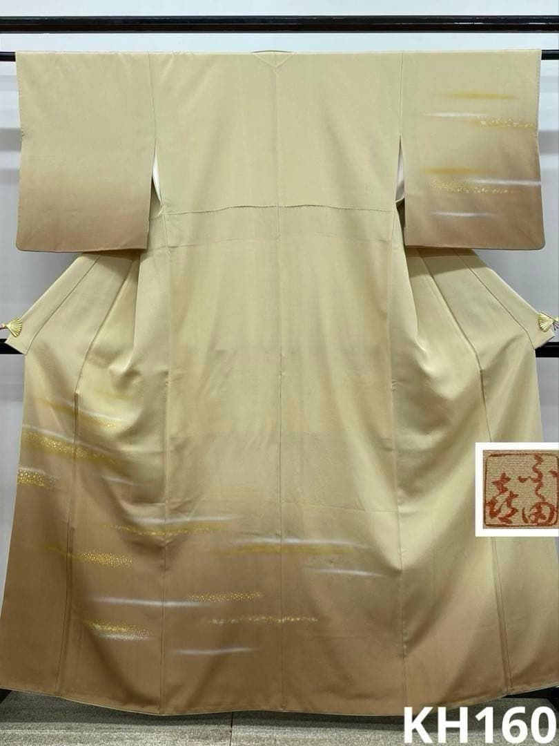 人間国宝 福田喜重 落款入 訪問着 金彩 箔散らし 正絹 KH160