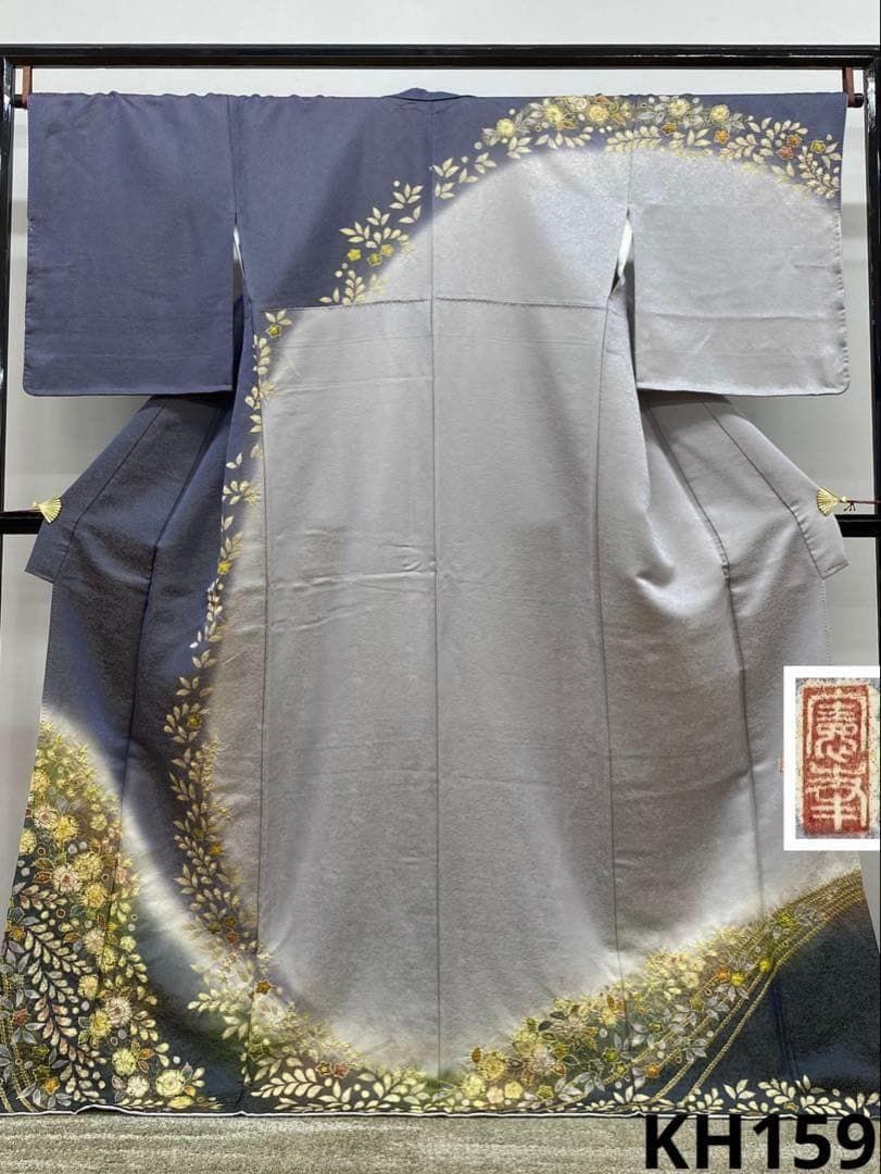 桐屋 翠山工房 訪問着 辻ヶ花 金通し 絞り加工 正絹 躾糸付き KH159 桐屋 翠山工房 訪問着 辻ヶ花 金通し 絞り加工 正絹 躾