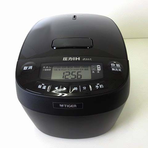 タイガー TIGER 24年製 圧力 IH ジャー 炊飯器 炊きたて JPV-C100 KG グロスブラック 白米 1.0L 5.5合 炊き 美品 キッチン 家電 通電確認済み