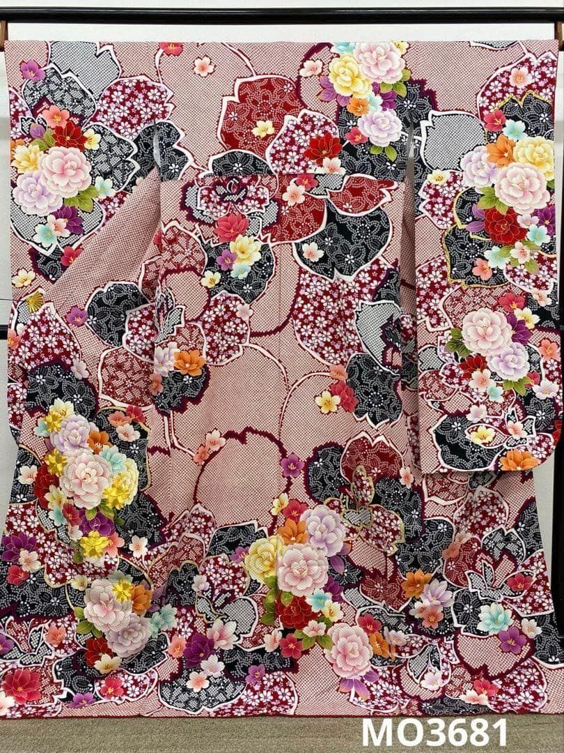 振袖 金駒 金彩 ふくれ織 染絞り 身丈169cm 撥水加工済 MO3681