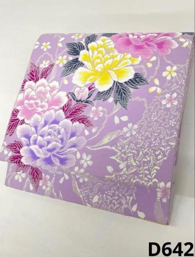 袋帯 正絹 振袖 牡丹 D642