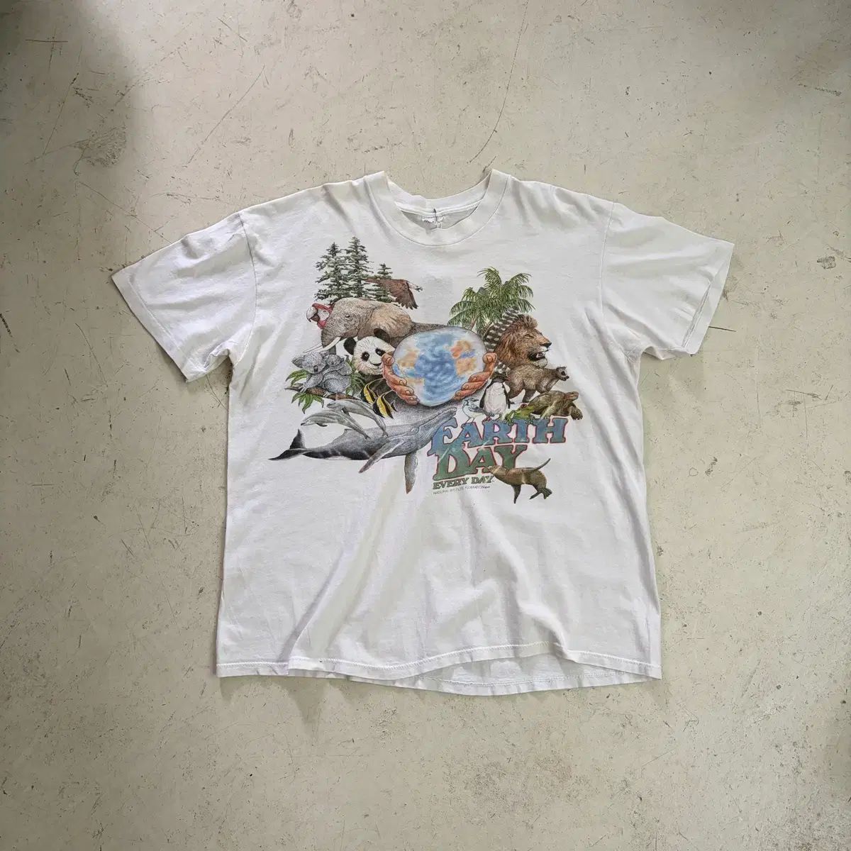 80s USA NATIONALGEOCRAPHIC ワイルド ドライ フェザーション 半袖Tシャツ L