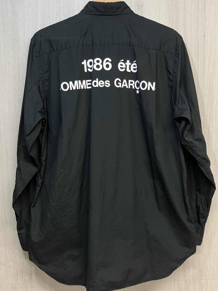 CDG COMME des GARCONS SZ-B010 AD2019 長袖 シャツ コムデギャルソン 1986 ete バックプリント 6つボタン ブラック メンズ M