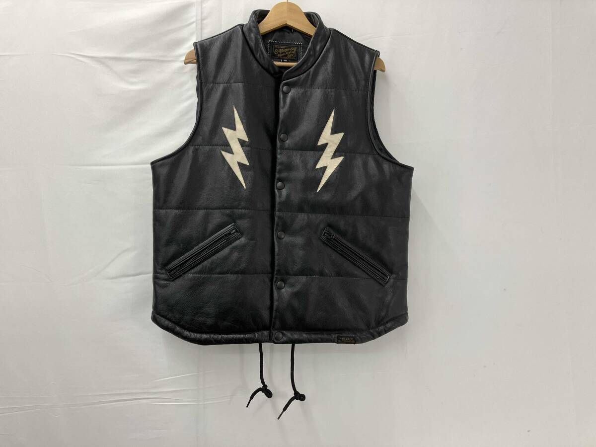 VIN&AGE ヴィンアンドエイジ ヴィン&エイジ TYPE VLJ7_25 NAUGHTY LEATHER VEST ナーティーレザーベスト サイズ36 ブラック系 黒系