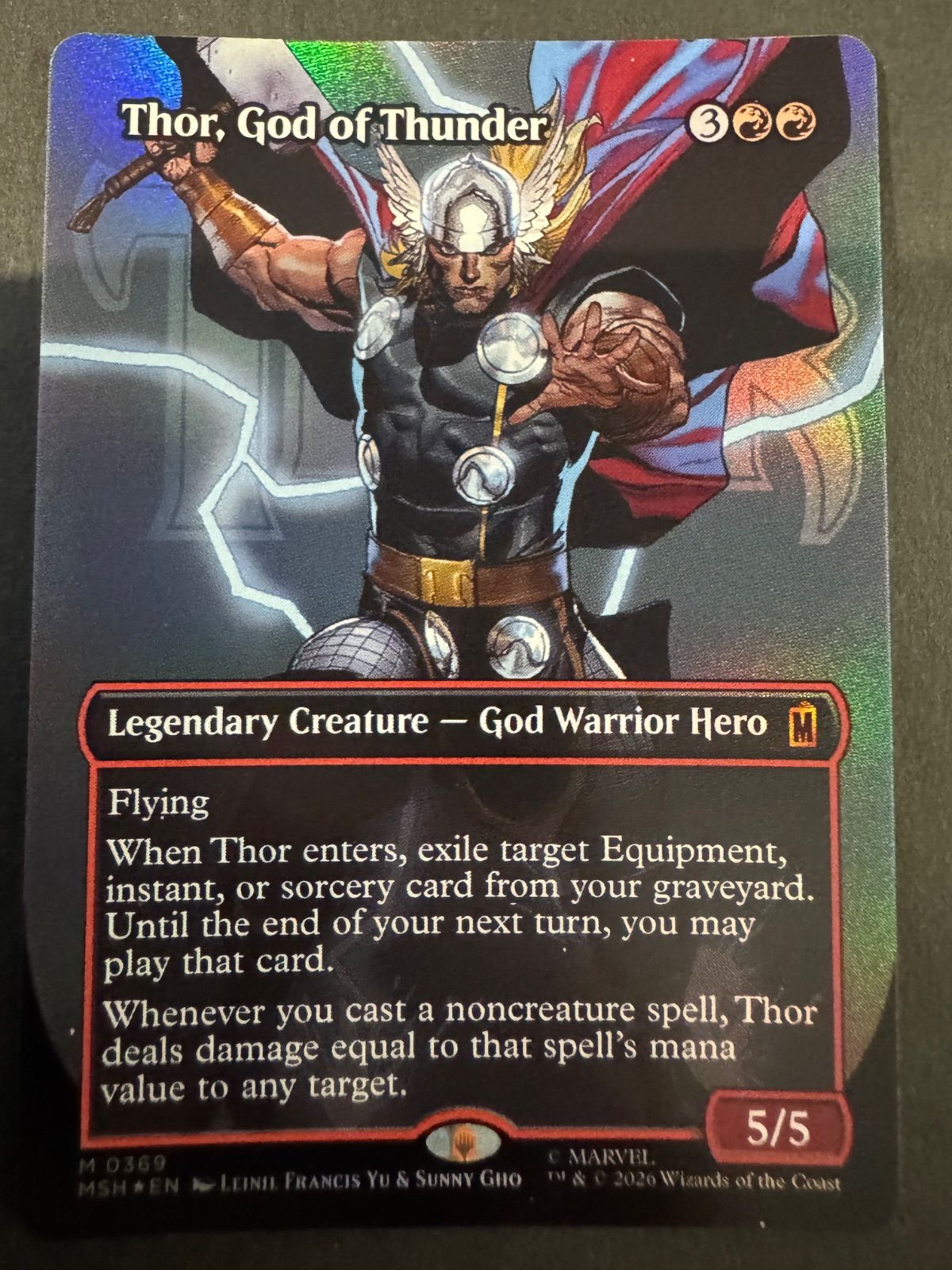 【MTG】雷神、ソー＋ムジョルニア　foil ボーダーレス　2枚セット　マーベル MTG 雷神、ソー 英語 foil ボーダーレス MSH マーベル MARVEL マーベル