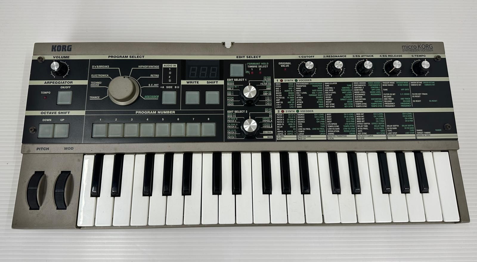 【ジャンク】KORG コルグ シンセサイザー microKORG 通電可 (2606193)