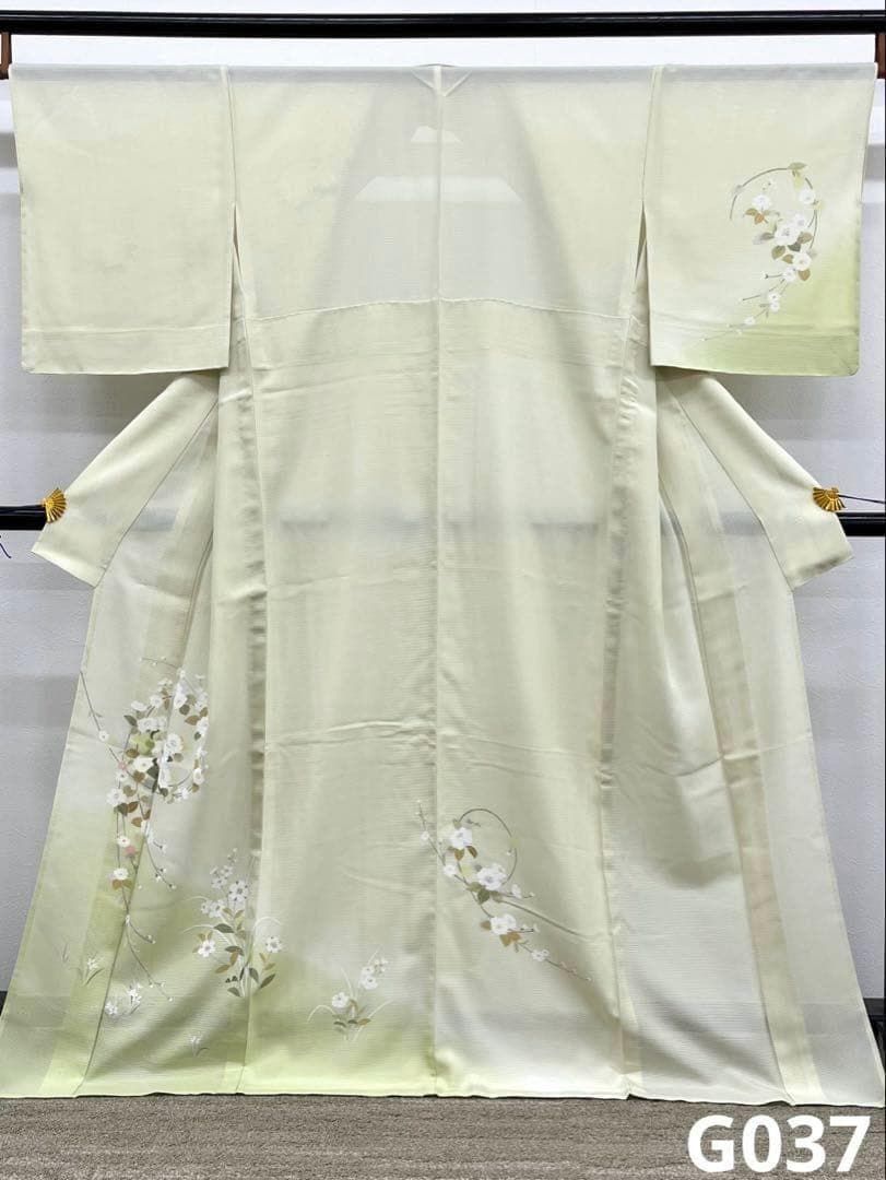 絽 訪問着 夏物 透け感 居敷当て付き 正絹 躾糸付き G037