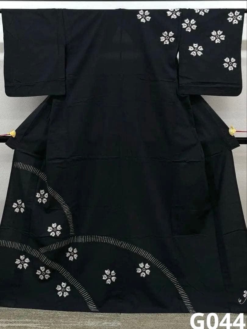 有松鳴海絞り 浴衣 夏物 桜 綿 墨黒地 G044 - メルカリ