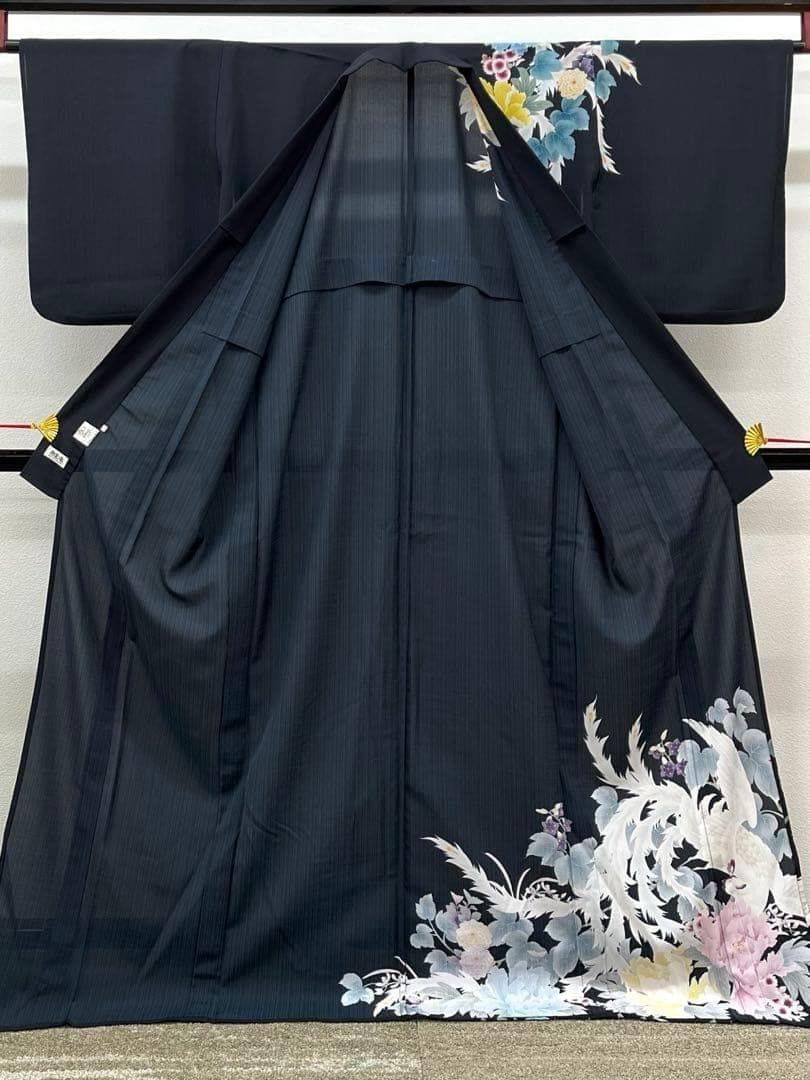 訪問着 撫松庵 夏物 鳳凰 鳥 牡丹 透け感 ポリエステル G007 - メルカリ