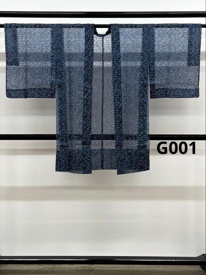 オーガンジー 刺繍 羽織 透け感 正絹 ガード加工済 G001