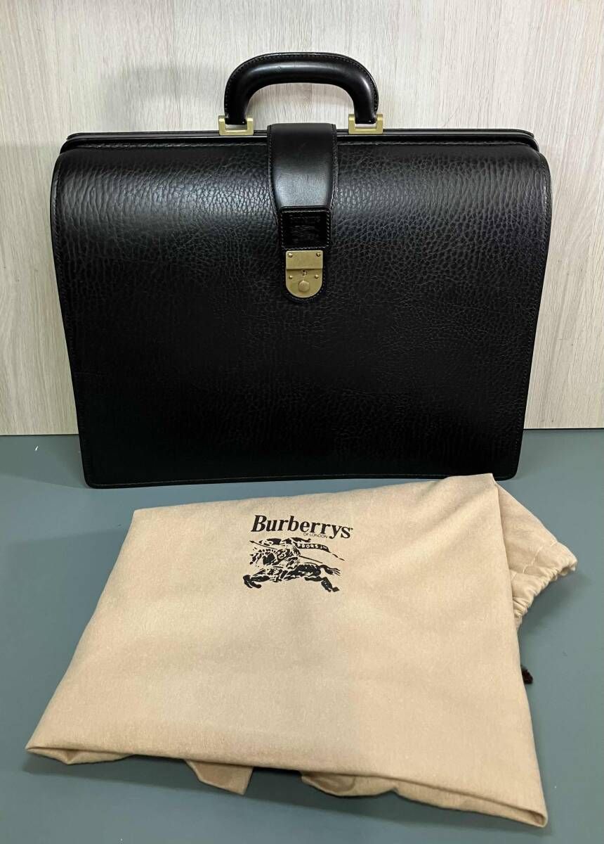 【保存袋付き】 Buraerrys of London/バーバリーズ オブ ロンドン/ブリーフケース/ダレスバッグ/ビジネスバッグ/レザー/ブラック 15,688円