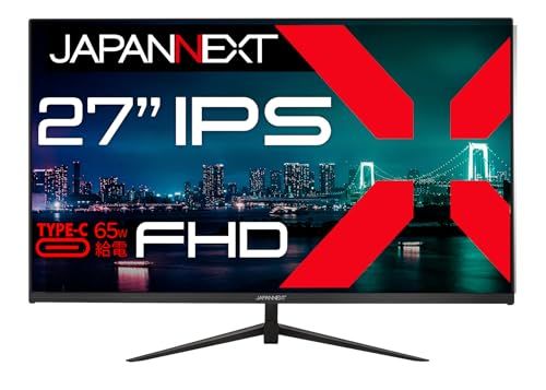 JAPANNEXT 27インチ モニター フルHD 1920x1080解像度 IPS ディスプレイ (/ USB-C 給電 (65W) / スピーカー内蔵/ブルーライトカット) JN-IPS27FHD-C65Wt 958278b2