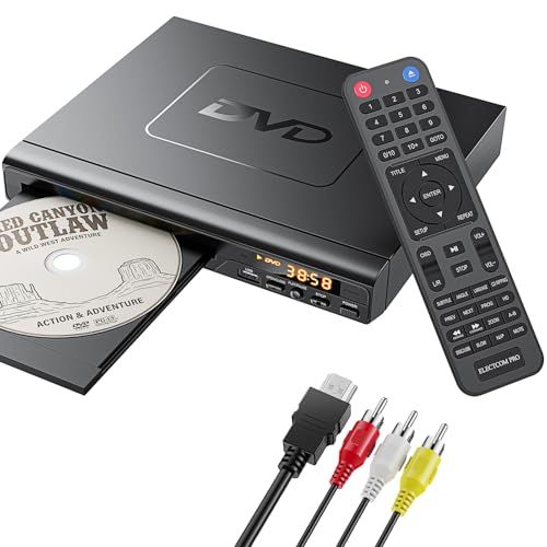 DVD プレーヤー HDMI, すべての地域を再生できる DVD プレーヤー, 高齢者向けのシンプルな DVD プレーヤー, ホーム ステレオ システム用 CD DVDプレーヤー, HDMI および RCA ケーブル付属t 2975ca35