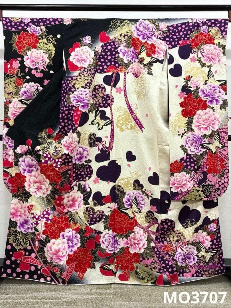 振袖 ラメ刺繍 金彩 銀通し 紋意匠 身丈162cm 撥水加工済 MO3707