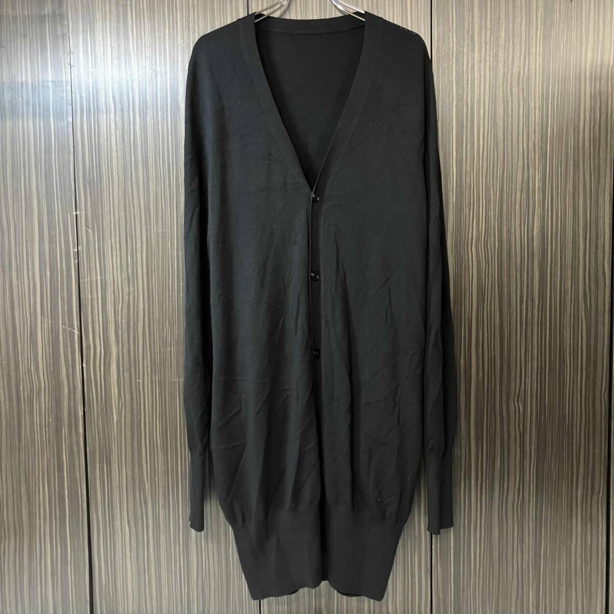 24AW GROUND Y カーディガン MERINO WOOL LONG CARDIGAN サイズ3 ブラック GO-K07-152 グラウンドワイ