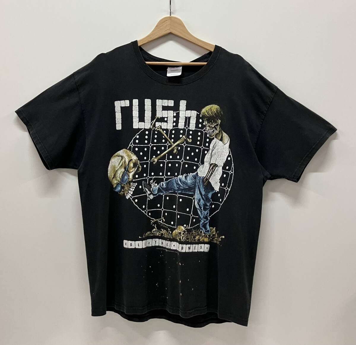 HANES ヘインズ 半袖Tシャツ RUSH ラッシュ 2009 ROLL THE BONES ロール ザ ボーンズ サイズXL ブラック