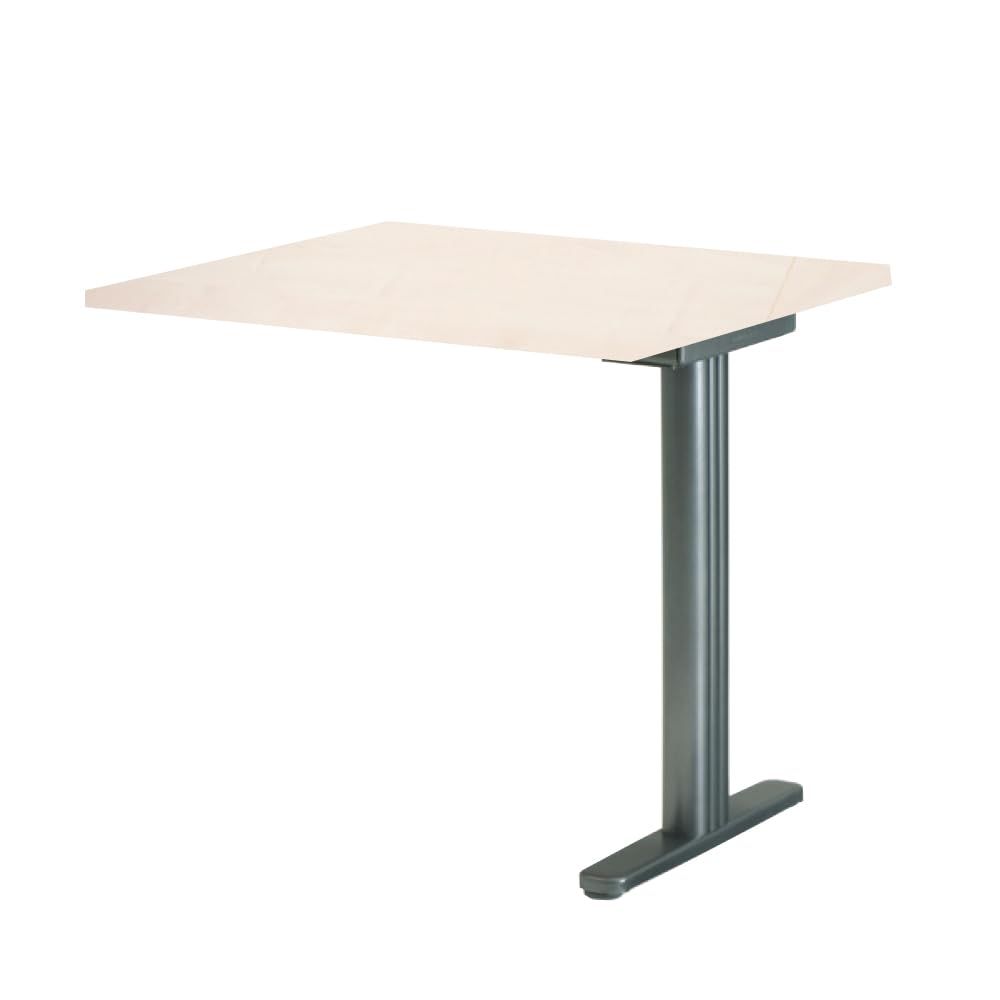 プラス Garage fantoni GT パソコンデスク L字型用連結デスク幅60 奥行70 高さ72cm 天板/白木 ダークシルバー脚 GT-076L 434425