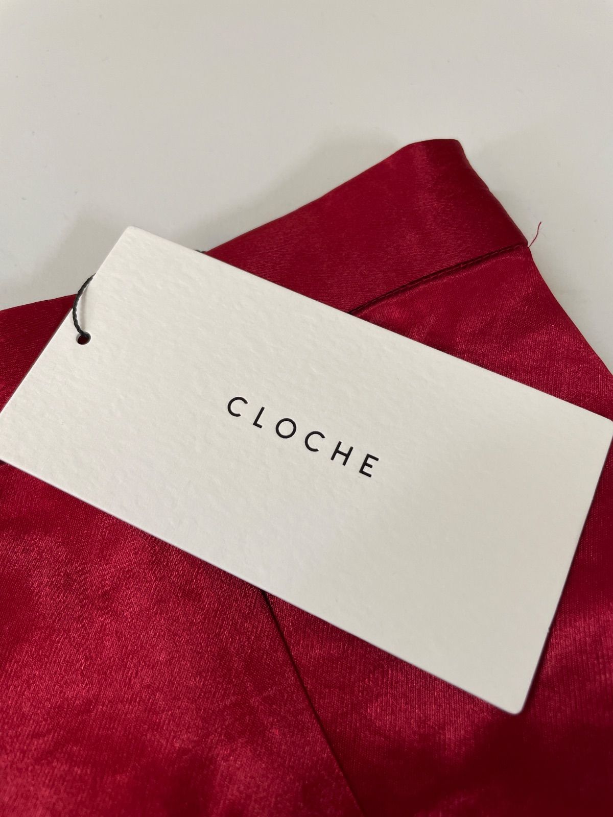 A【A5-05】◇CLOCHE サイズ02 ロングスカート　レッド　サテン　タグ付き