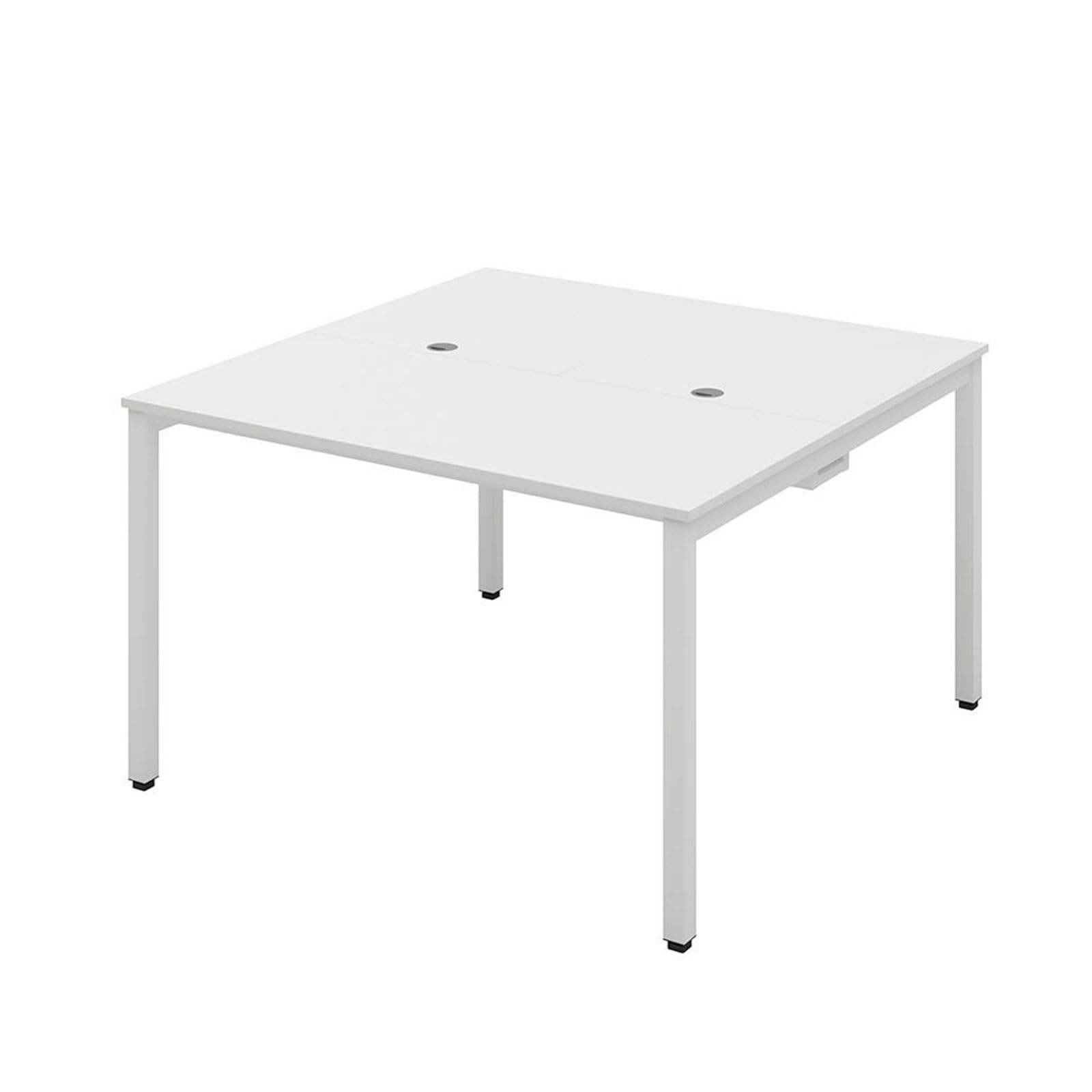 プラス Garage マルチパーパス テーブル フリーアドレスデスク 配線収納付 幅1200 奥行1200 高さ720mm ホワイト MP-1212SS 415642