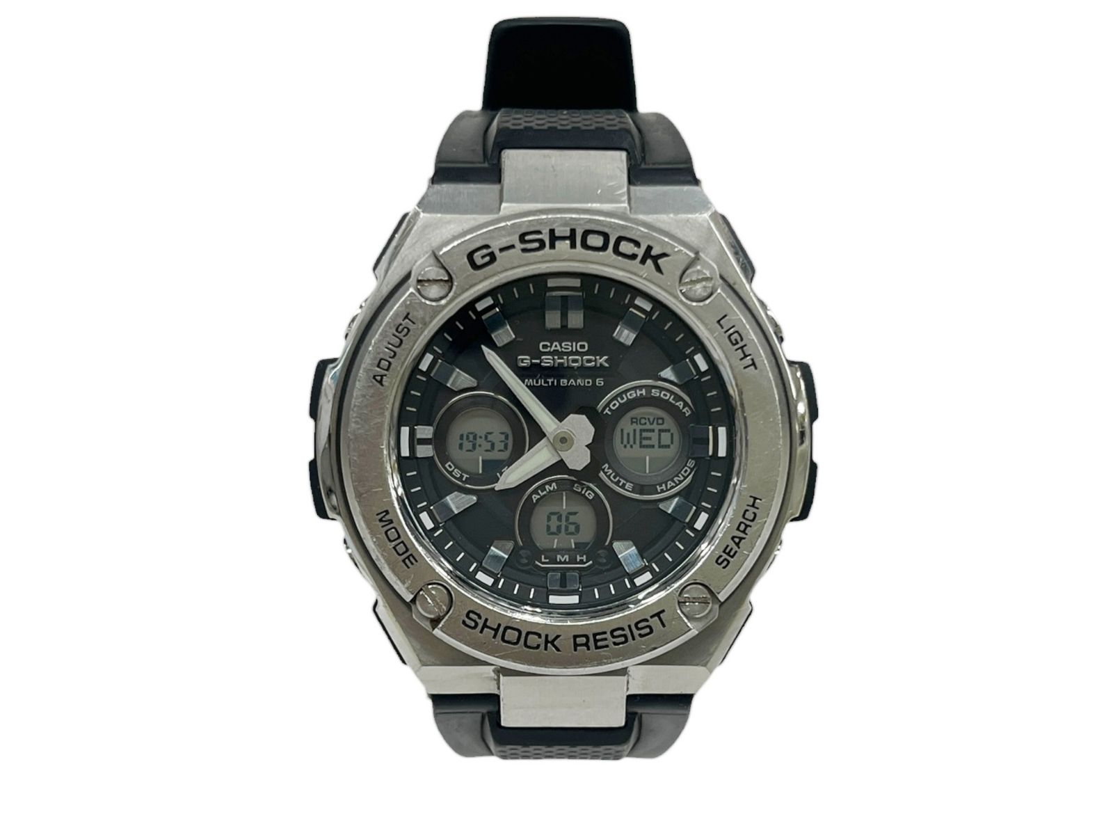 CASIO (カシオ) G-SHOCK Gショック G-STEEL 電波ソーラー アナデジ 腕時計 GST-W310 ブラック×シルバー メンズ/028