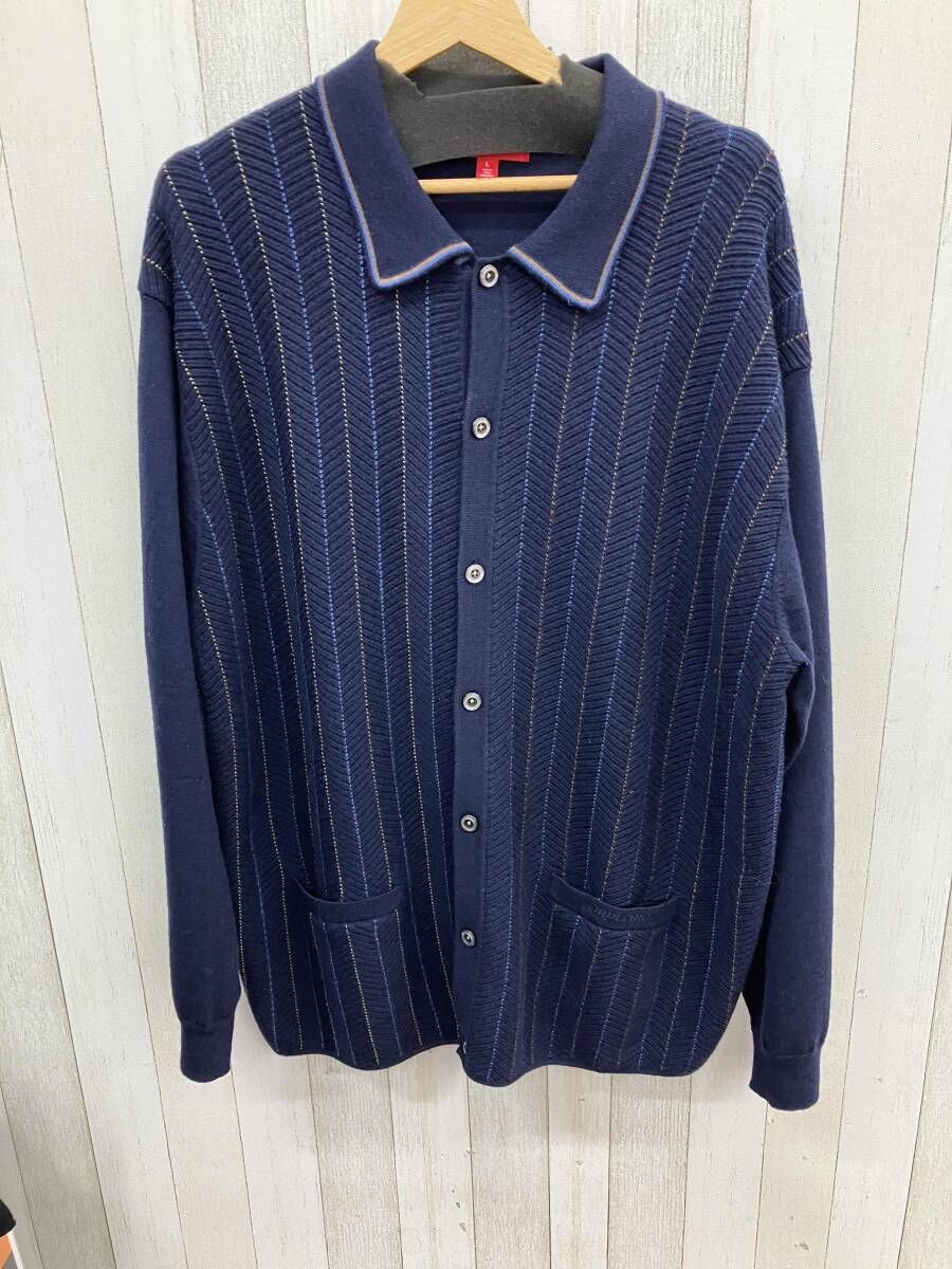 Supreme／シュプリーム／Herringbone Cardigan／25SS カーディガン／ネイビー／Lサイズ