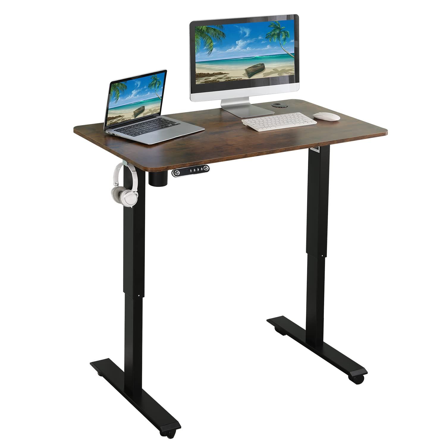 BilBil デスク 電動式 スタンディングデスク パソコンデスク 昇降デスク パソコンラック 机 つくえ 110CM×60CM 高さ 71-117CM 調節可能 高さメモリー機能付き(茶色) BilBil デスク 電動式 スタンディングデスク パソコンデスク 昇降デスク パソコンラック 机 つくえ 110CM×60CM 高さ 71-117CM 調節可能 高さメモリー機能付き(茶色)