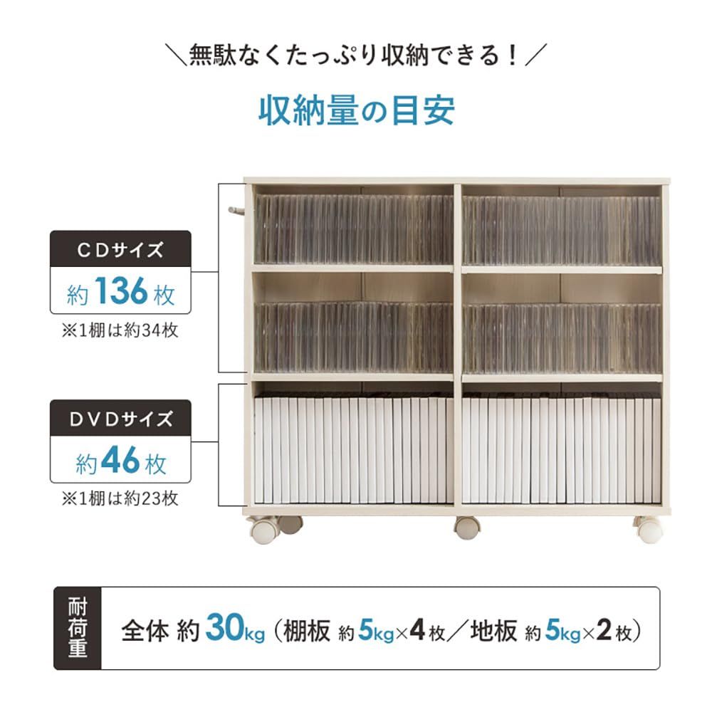 岩附 キャスター付き 押入れ収納ラック Sサイズ／幅18.8cm Lサイズ／幅38.0cm 【S＋Lセット】 奥行75.2cm 高さ65cm ライトナチュラル IW-29／32LN