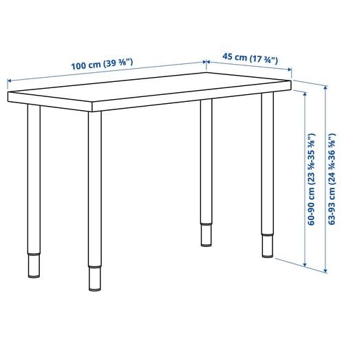 IKEA イケア デスク ホワイト 100×45cm m19590159 LINNMON リンモン
