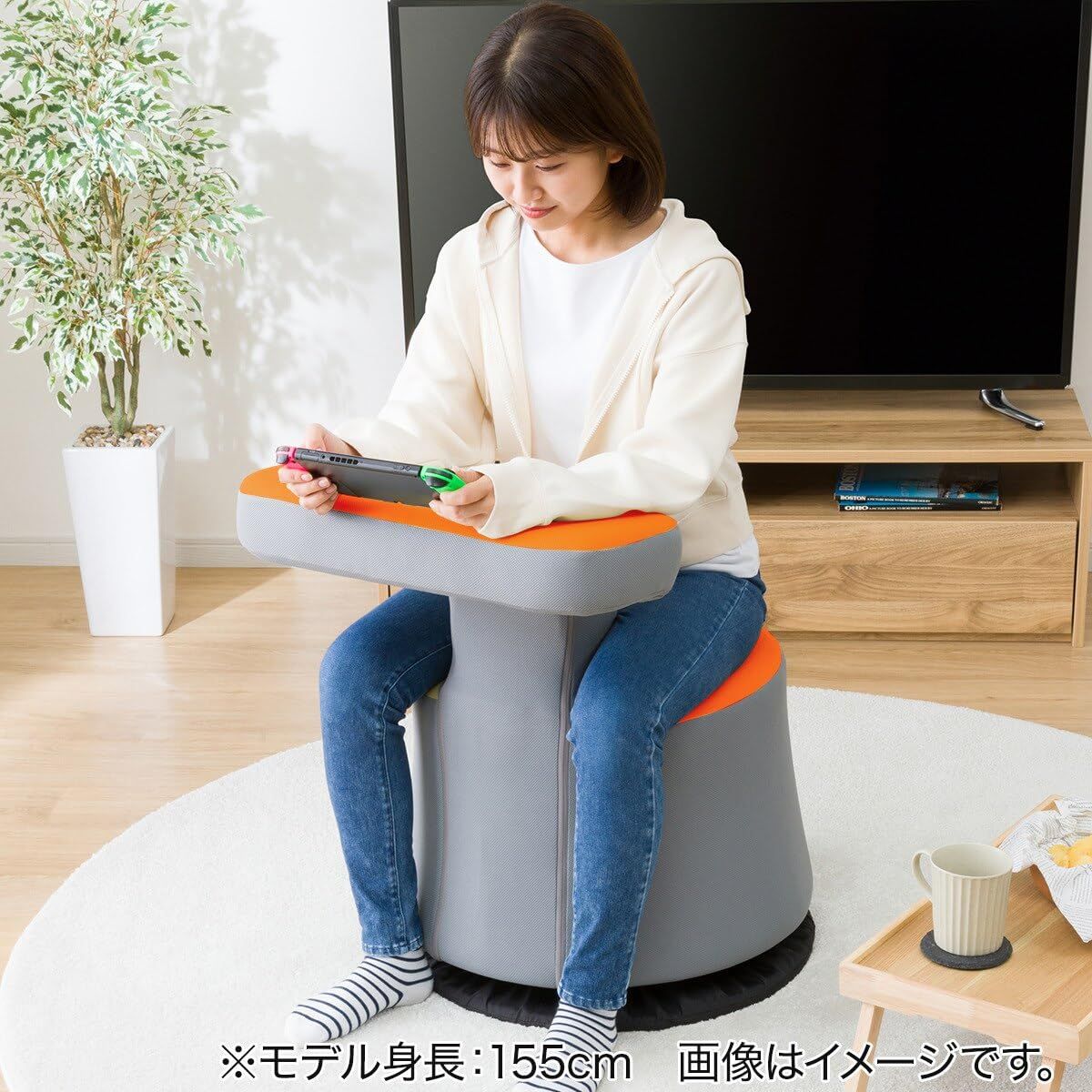 ニトリ 360°回転 ゲーミング椅子 XM003 オレンジ NITORI 5677072